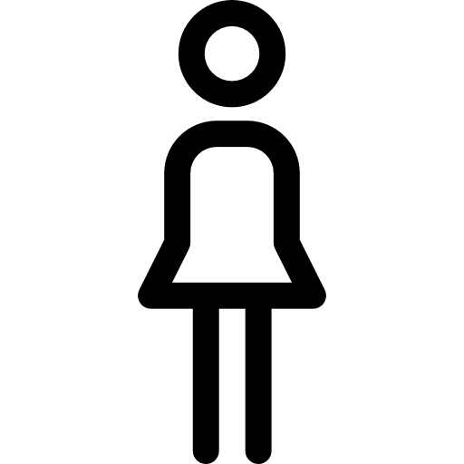 Woman with skirt person single femenine icon