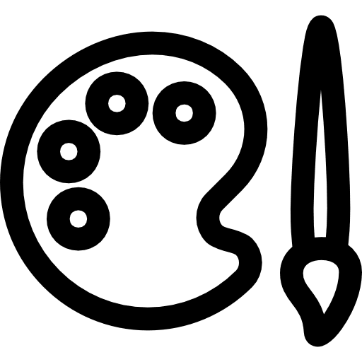 Paint brush and palette art painting artistic icon