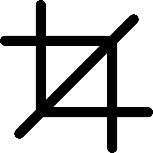 Crop symbol cutting multimedia option icon