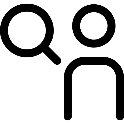 Researcher investigation detective people icon