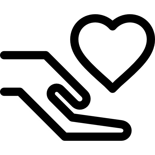 Charity hand solidarity love icon