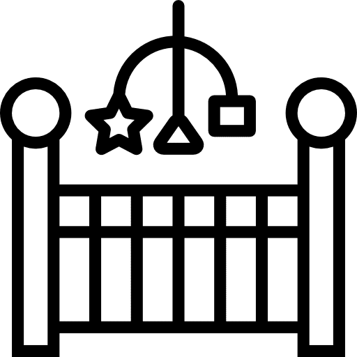 Crib furniture crib children icon