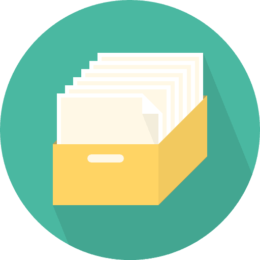 Archive filing cabinet office material networking icon