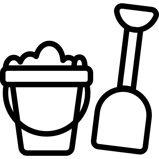 Toys summer sand bucket icon