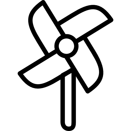 Wind mill pinwheel children icon