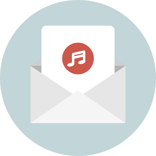 Music email envelopes music icon