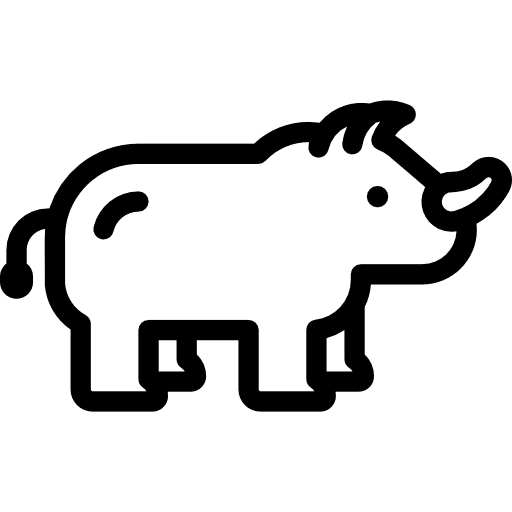 Rhinoceros animals mammal rhinoceros icon