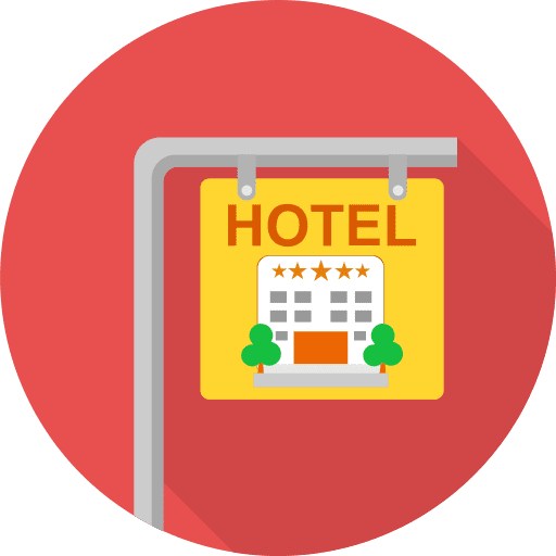 Hotel sign signaling hotel motel icon