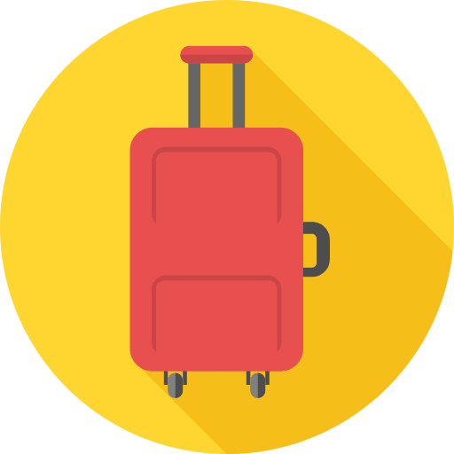 Luggage holidays transport trolley icon