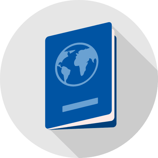 Passport identity document travel icon