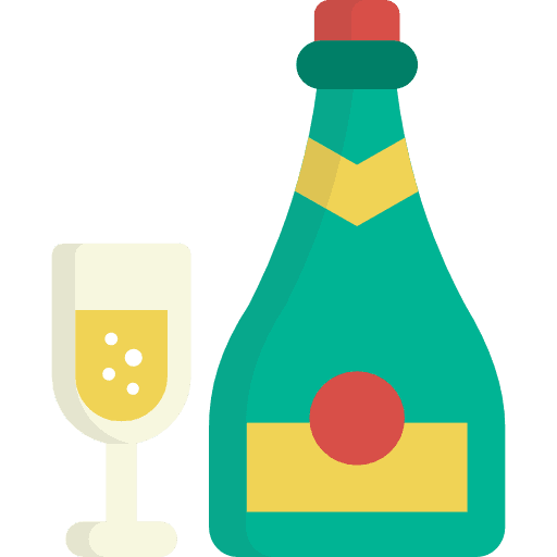 Champagne champagne food bottle icon