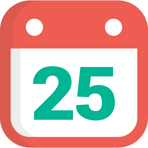 Christmas calendar xmas date icon