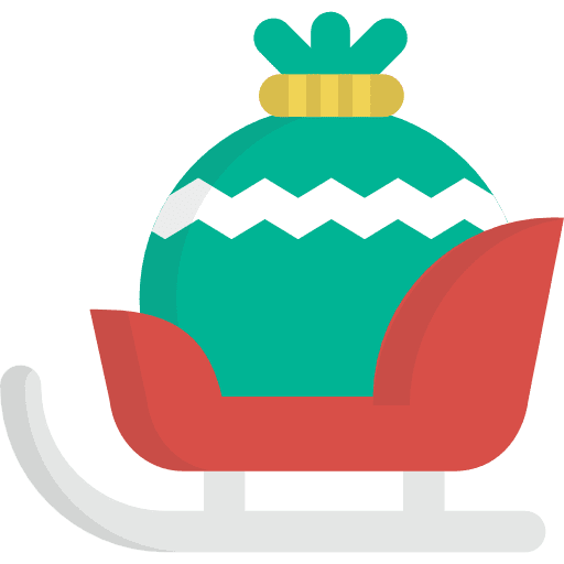 Sleigh xmas sled transport icon