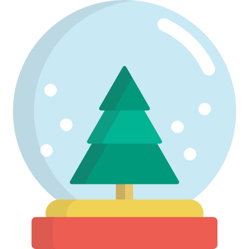 Snow globe shapes decoration christmas icon