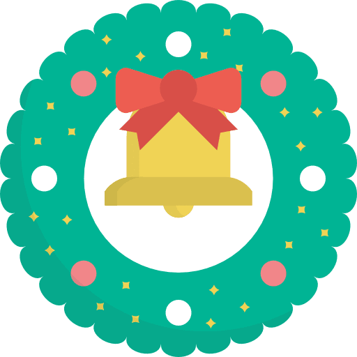 Wreath christmas ornament bow icon