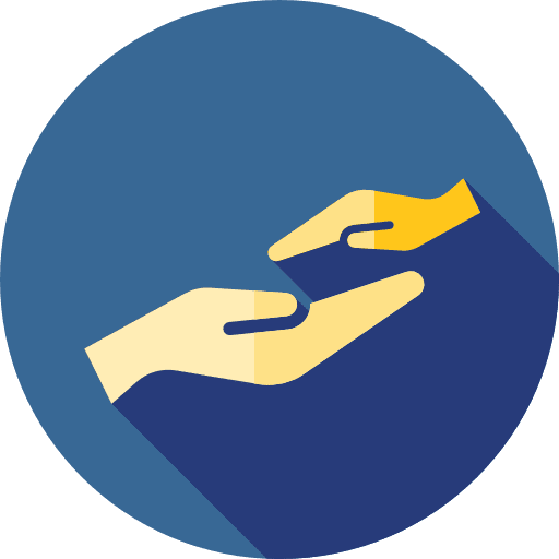 Charity heart solidarity help icon