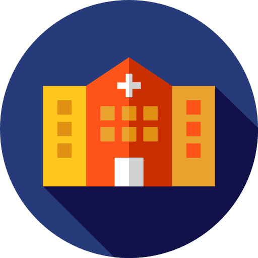 Hospital buildings healthcare and medical health clinic icon