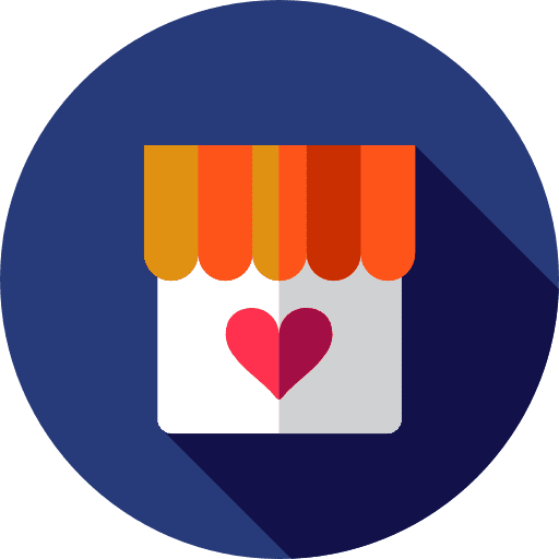 Shop market donation stand icon