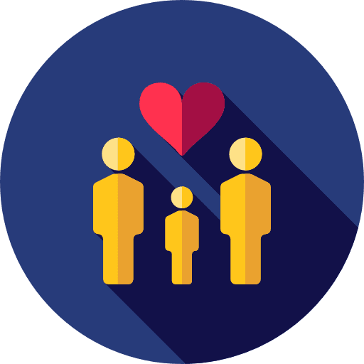 Social services charity heart family icon