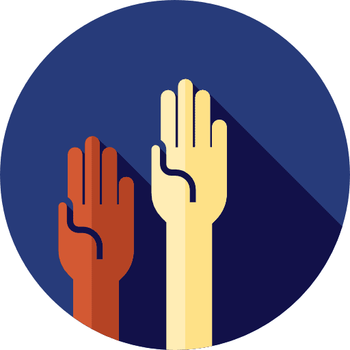 Voluntary hands solidarity gestures icon
