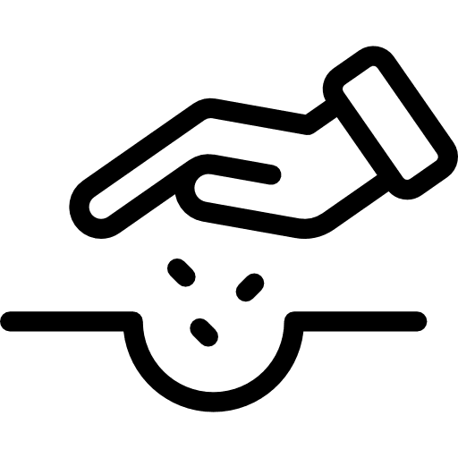 Seed hand planting crops icon