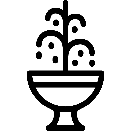 Fountain garden buildings park icon