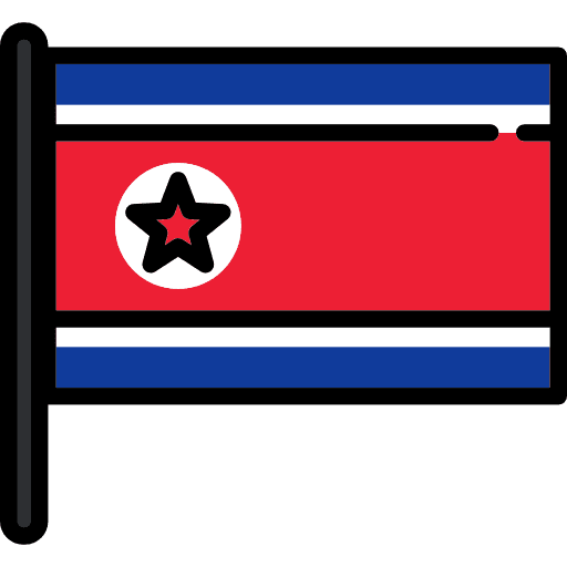 North korea flags country nation icon