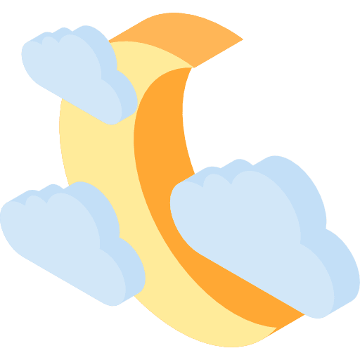Half moon moon weather night icon