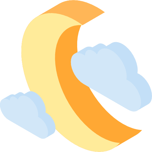 Half moon night half moon weather icon