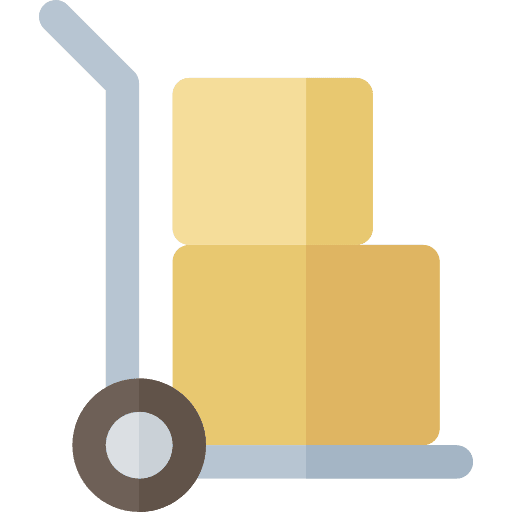 Trolley packing package carts icon