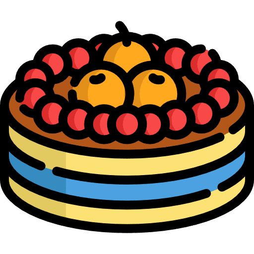 Fruit cake dessert baker food and restaurant icon