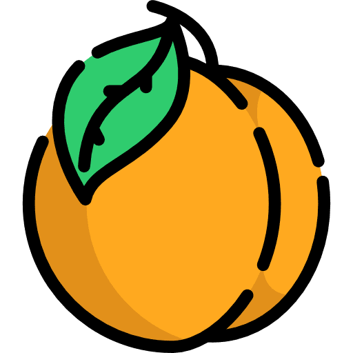 Peach fruit organic food and restaurant icon