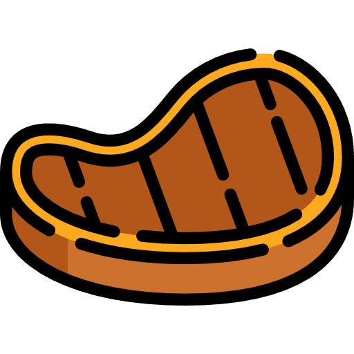 Steak food and restaurant meat grilled icon