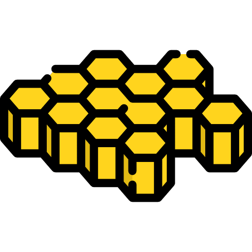 Honeycombs honeycomb farming and gardening bees icon