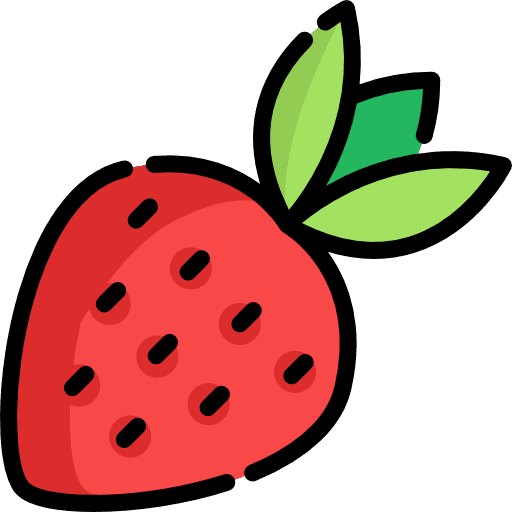 Strawberry vegan food and restaurant fruit icon