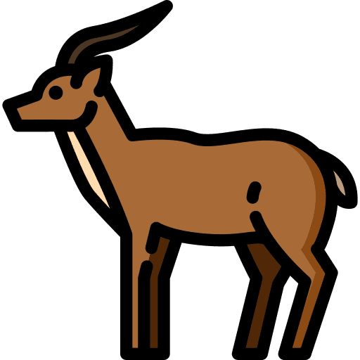 Antelope mammals antilopes side view icon