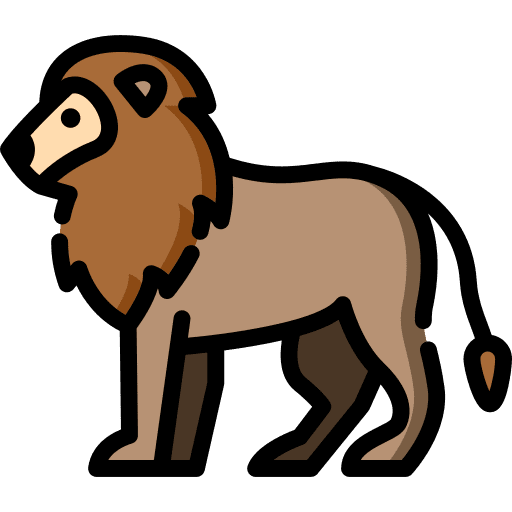 Lion animal kingdom zoo animals icon