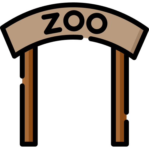 Zoo architecture and city entrance zoo icon