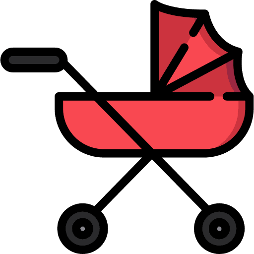 Stroller childhood kid and baby transport icon