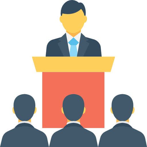 Conference seo and web event presentation icon
