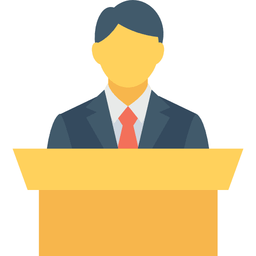 Lecture people speaker conference icon