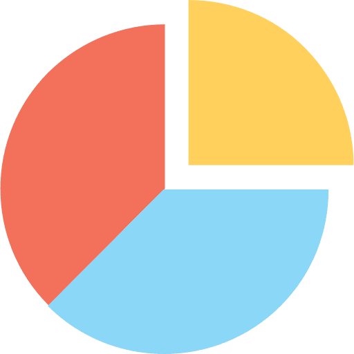 Pie chart business finances stats icon