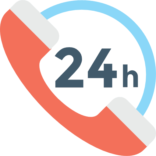 24 hours 24 hours phone call technology icon