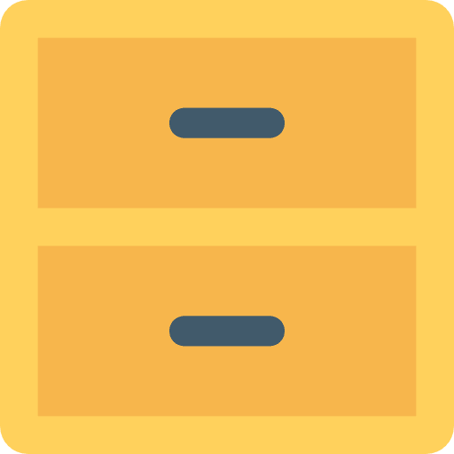 Cabinet business and finance office material archive icon
