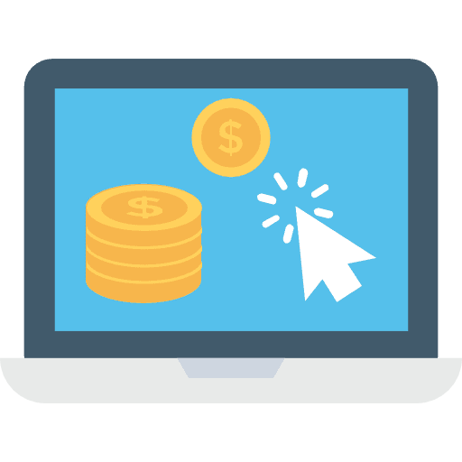 Laptop computer business pay per click icon