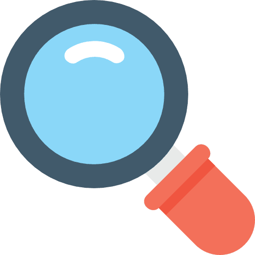 Loupe seo and web magnifying glass search icon