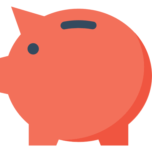 Piggy bank savings funds coin icon