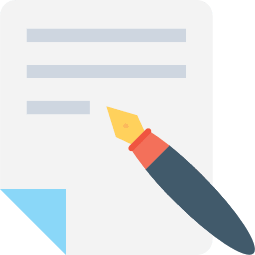 Contract paper pencil document icon