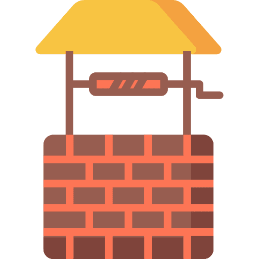 Well farming and gardening structure well icon