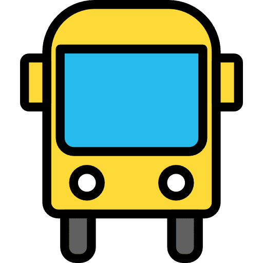 School bus transport automobile transportation icon